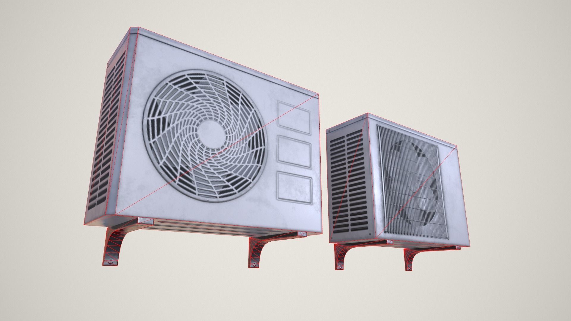 Air Conditioner Low-poly 3D model_1