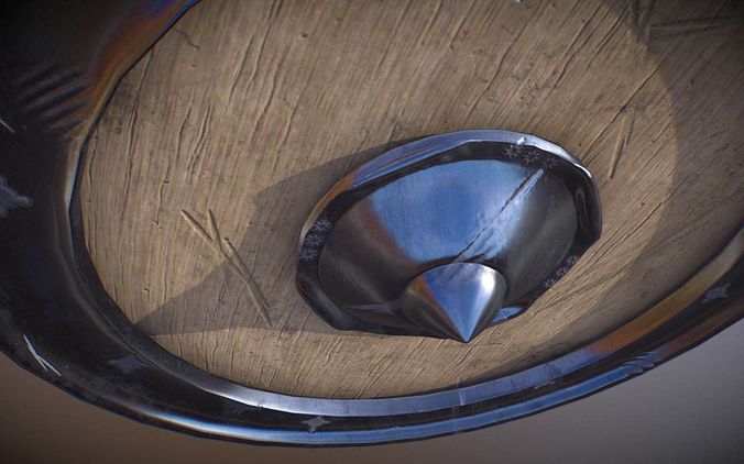 Medieval Round Shield Low-poly 3D model