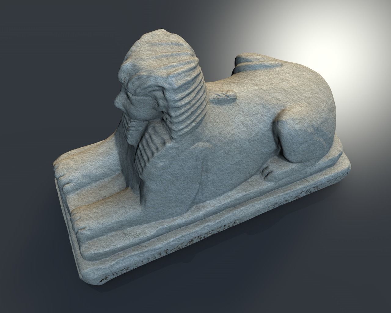 Low poly egyptian sphinx Low-poly 3D model_5