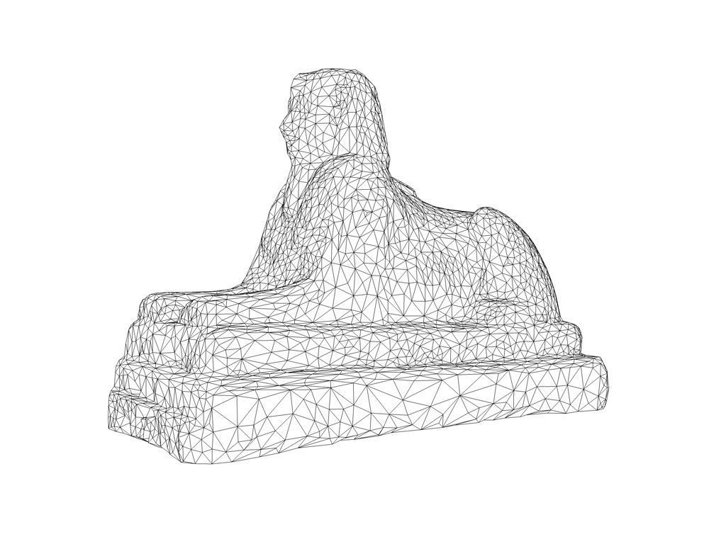 Low poly egyptian sphinx Low-poly 3D model_6