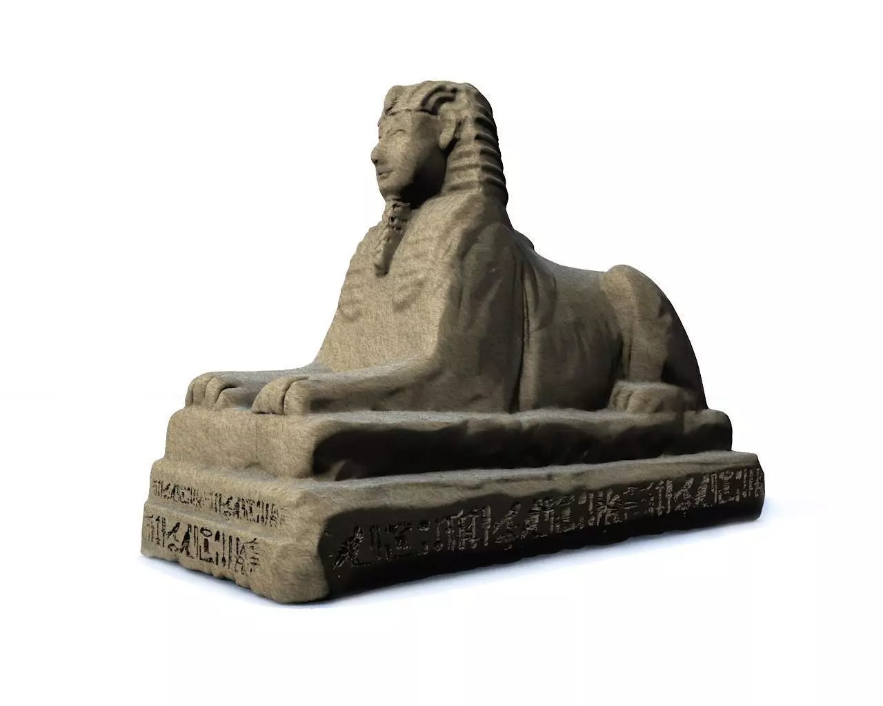 Low poly egyptian sphinx Low-poly 3D model_0