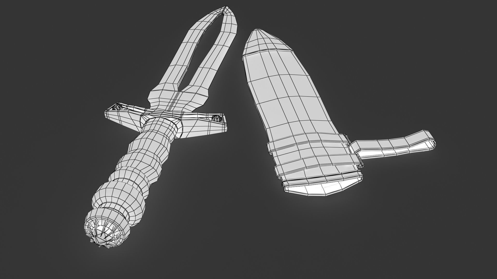 Dagger sword Low-poly 3D model_7