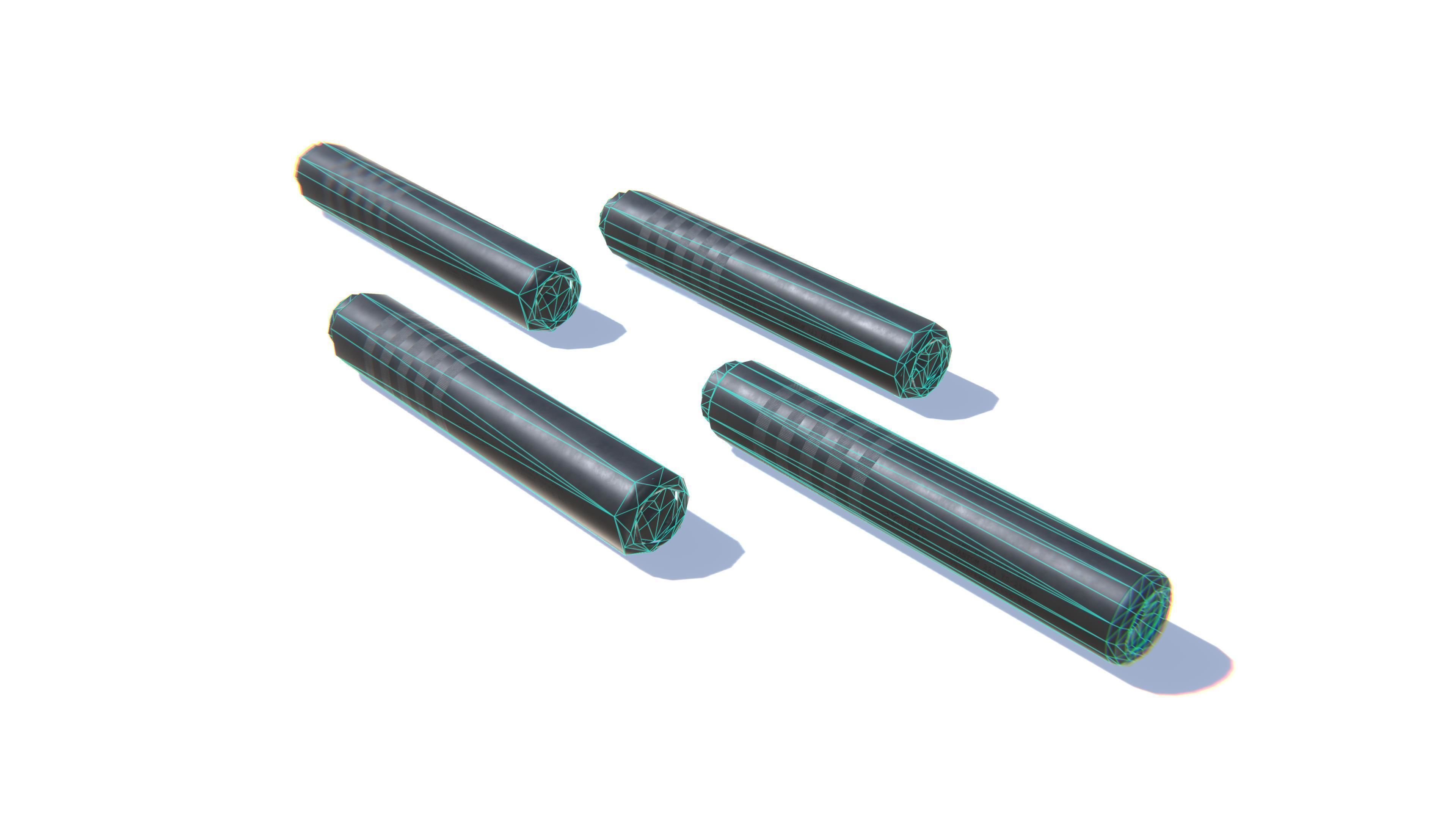 Tactical Silencer 5-56x45 Low-poly 3D model_25