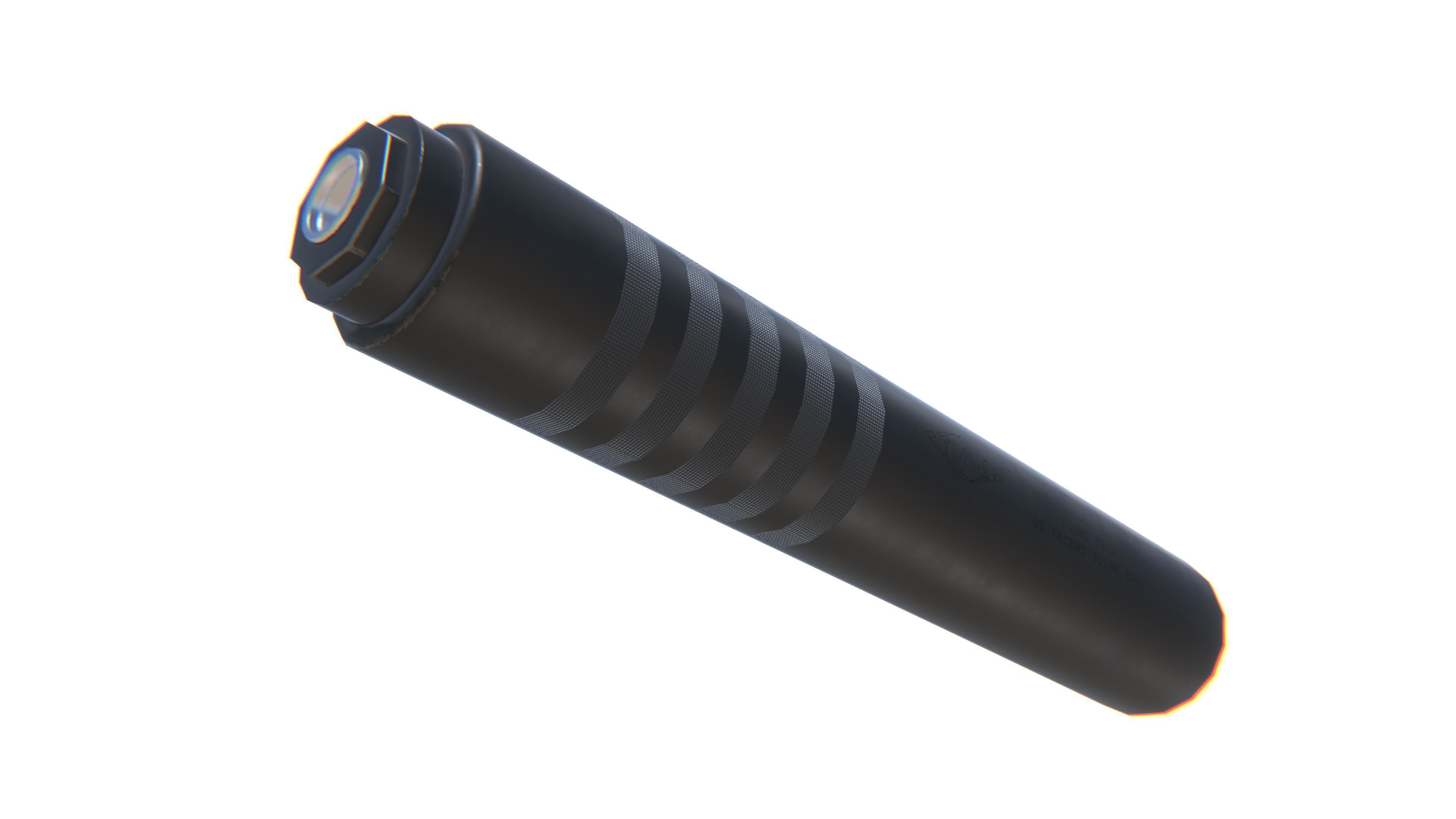 Tactical Silencer 5-56x45 Low-poly 3D model_12