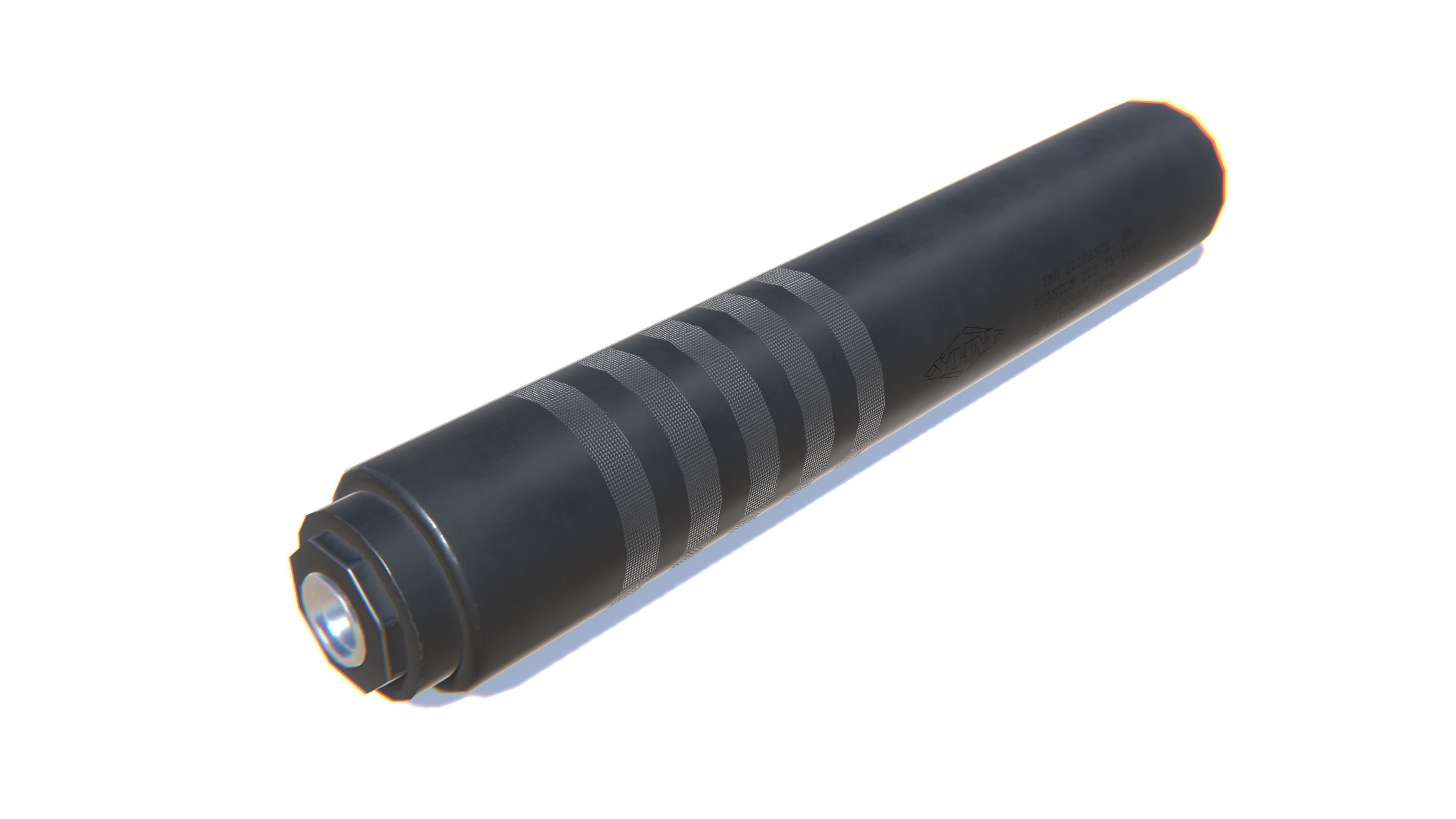 Tactical Silencer 5-56x45 Low-poly 3D model_3