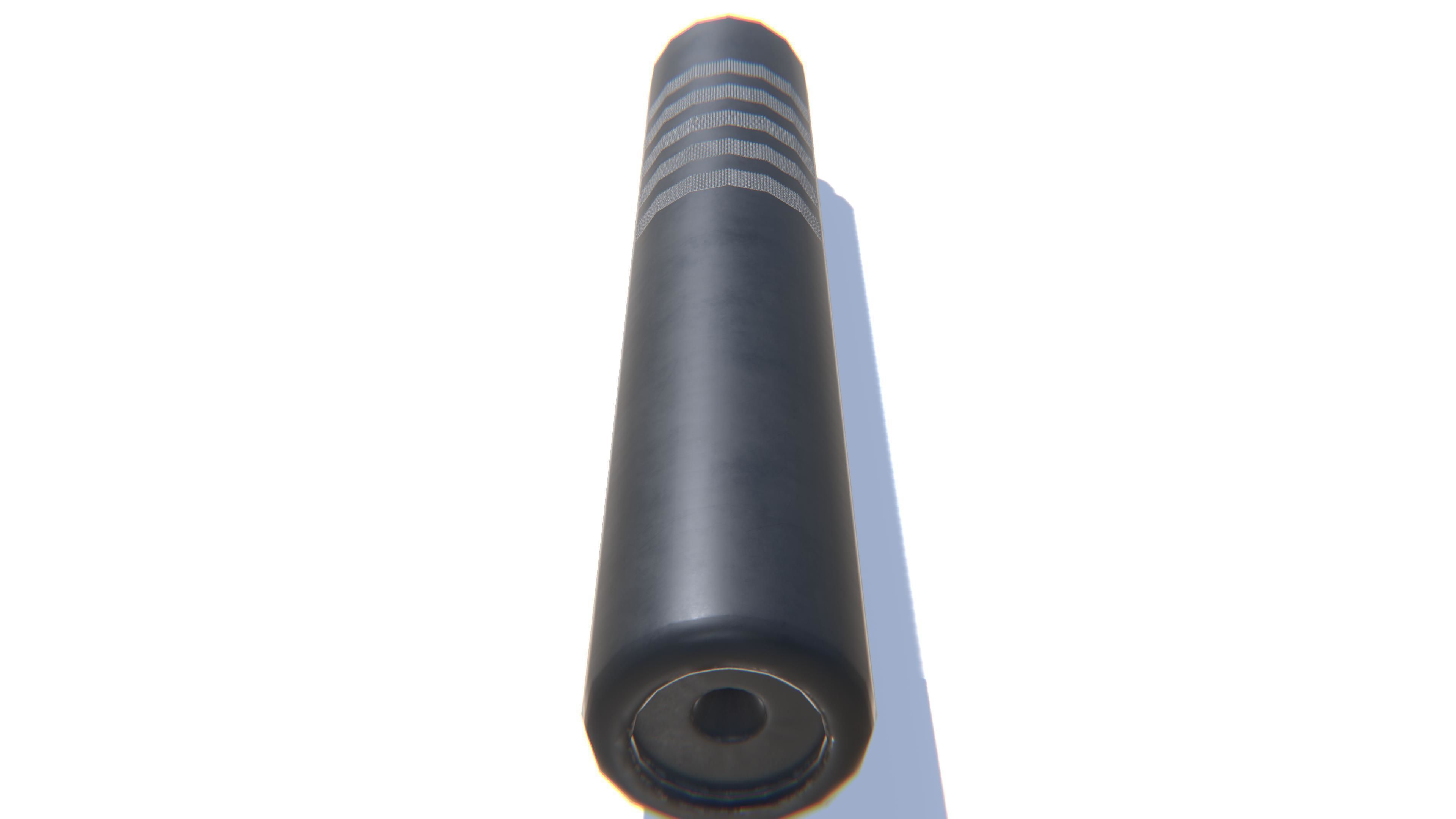 Tactical Silencer 5-56x45 Low-poly 3D model_8