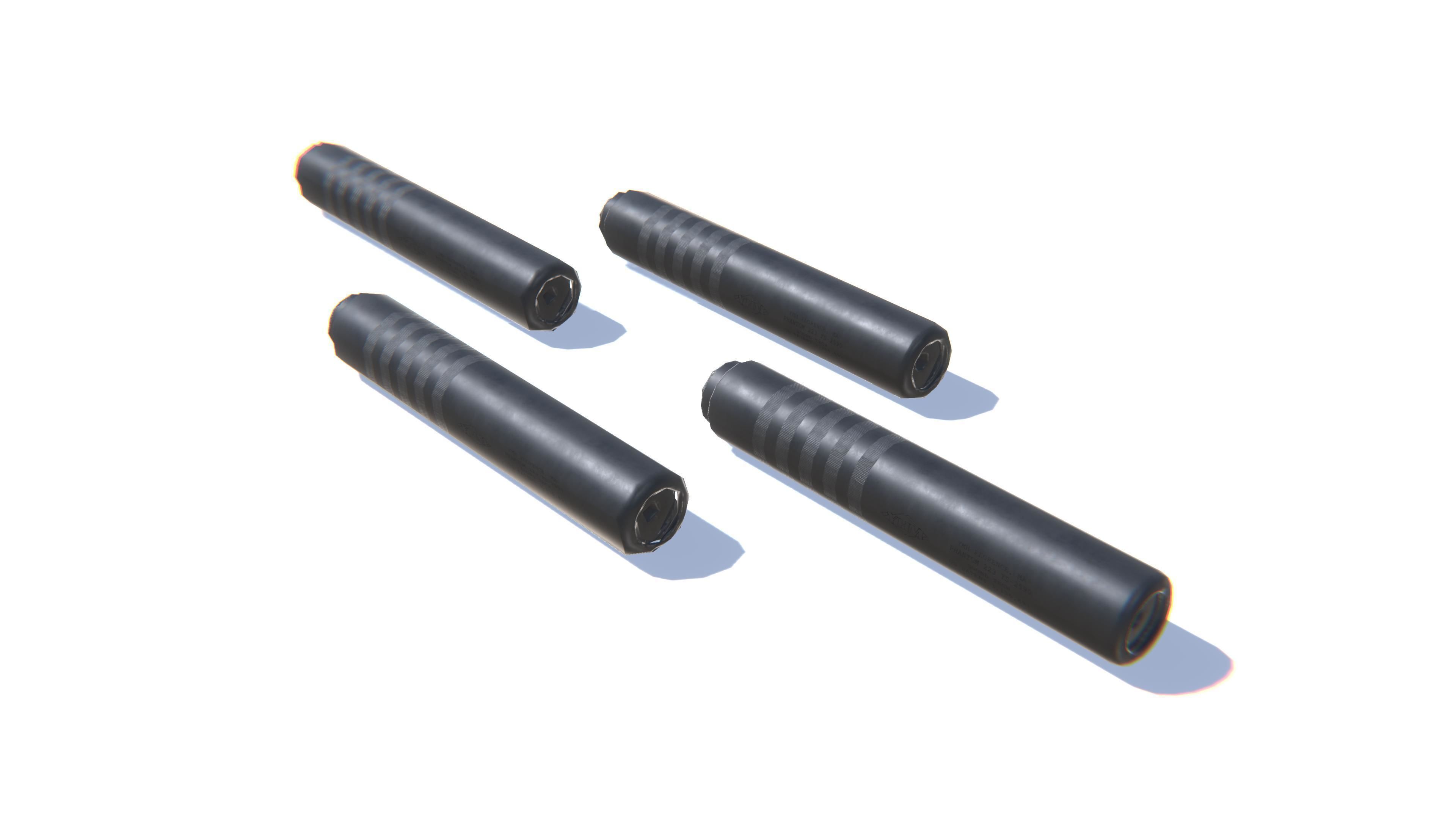 Tactical Silencer 5-56x45 Low-poly 3D model_24