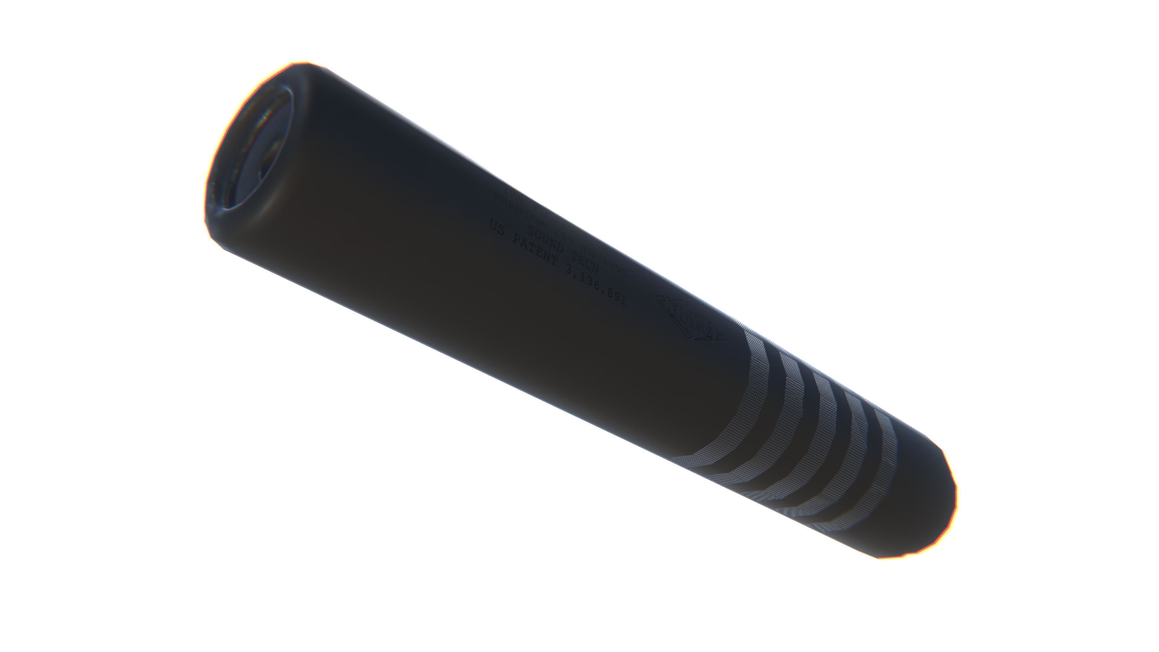 Tactical Silencer 5-56x45 Low-poly 3D model_16
