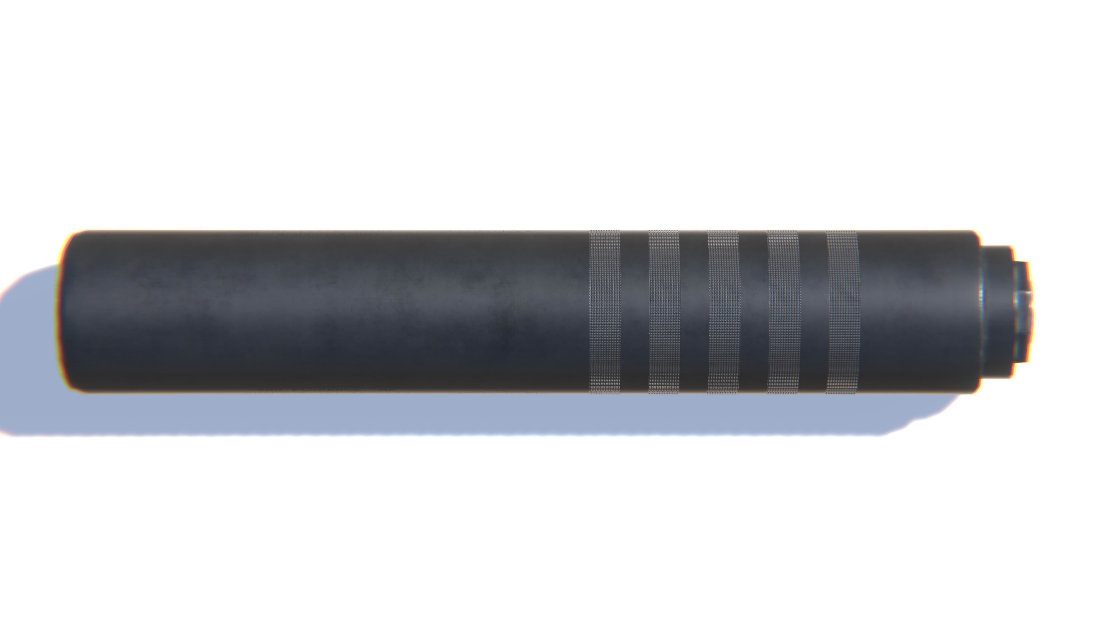 Tactical Silencer 5-56x45 Low-poly 3D model_22