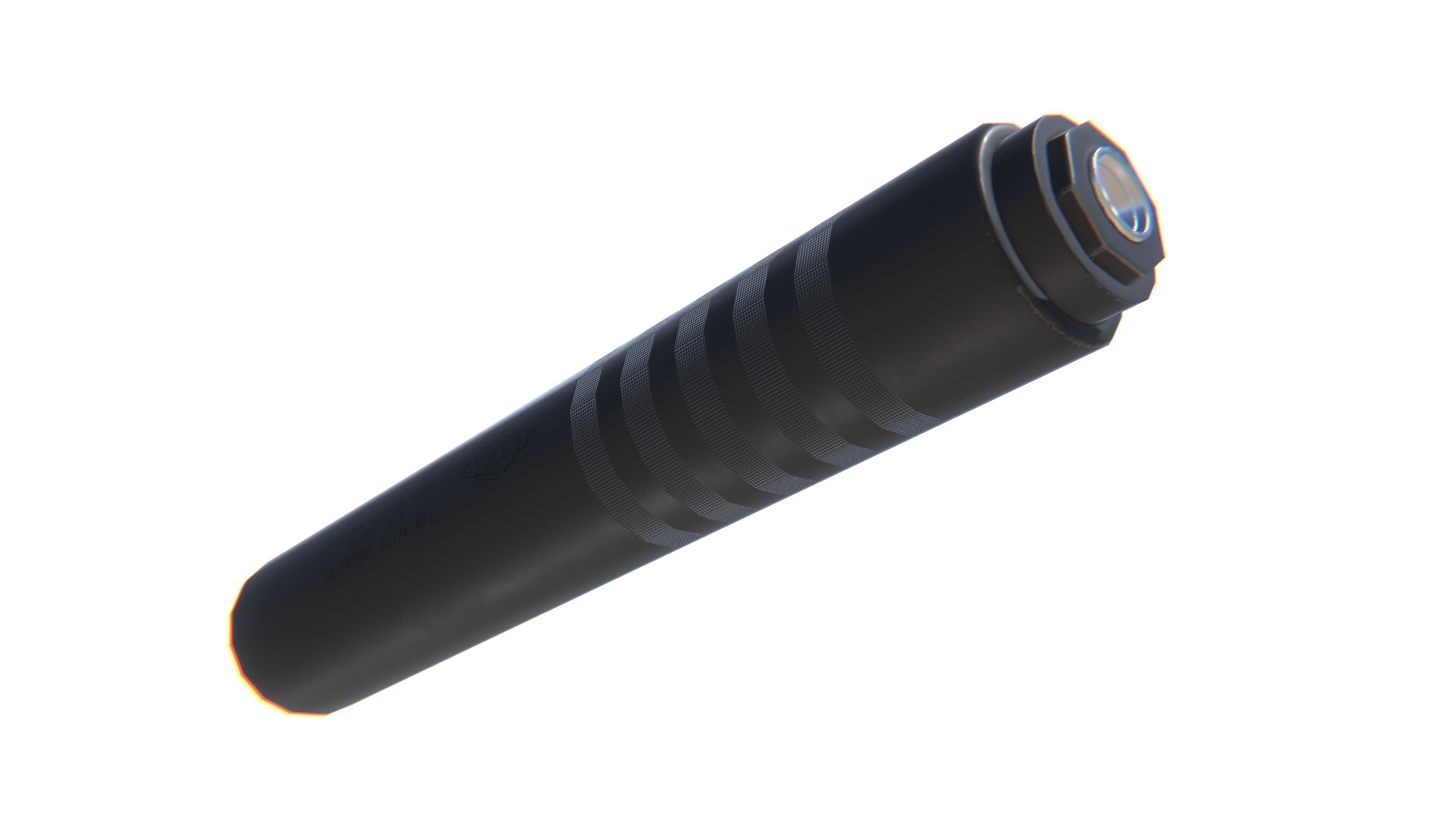 Tactical Silencer 5-56x45 Low-poly 3D model_14