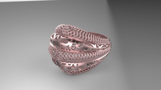 Resin casting designed ring RZ-R1864 3D print model