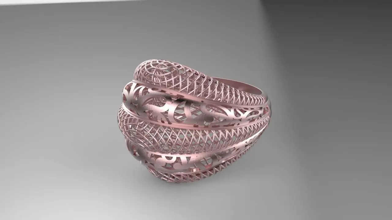 Resin casting designed ring RZ-R1864 3D print model_0