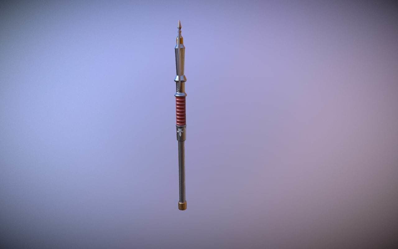 Medieval Axe Low-poly 3D model_2