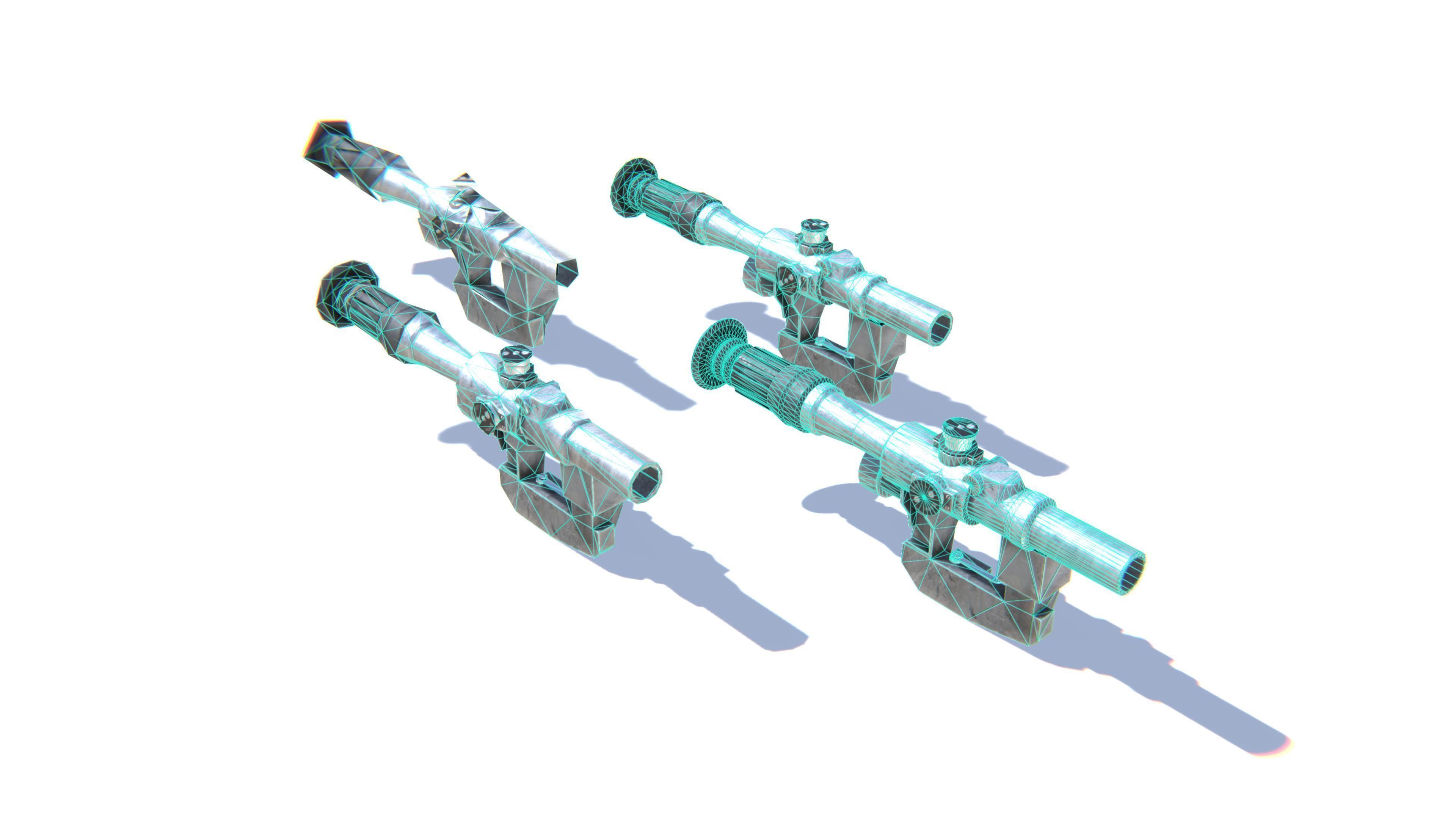 Sniper Scope PSO Low-poly 3D model_25