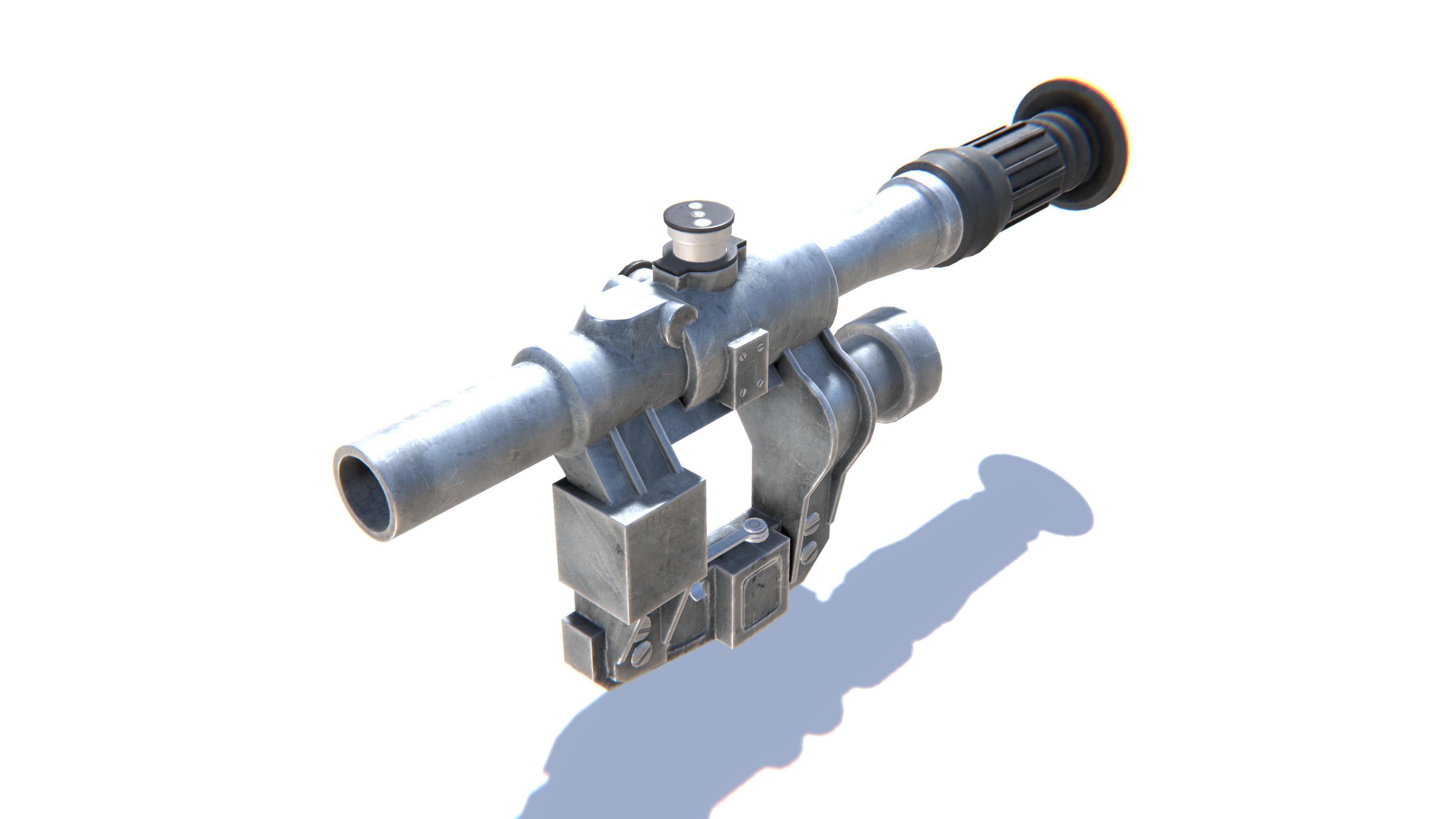 Sniper Scope PSO Low-poly 3D model_7