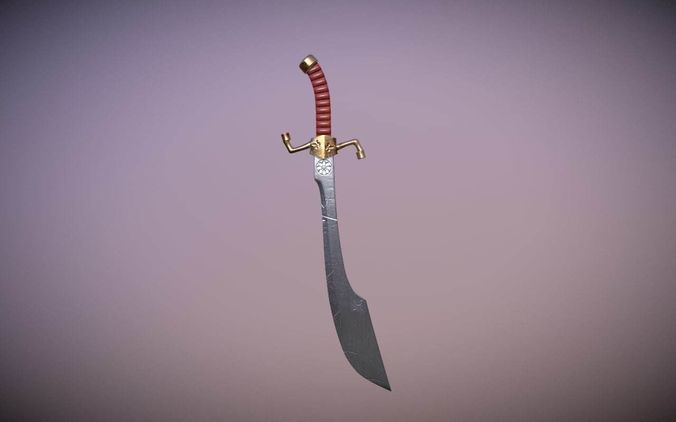 Medieval Falchion Low-poly 3D model