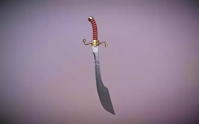 Medieval Falchion Low-poly 3D model