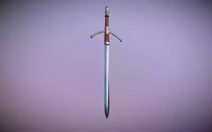 Medieval Great Sword Low-poly 3D model