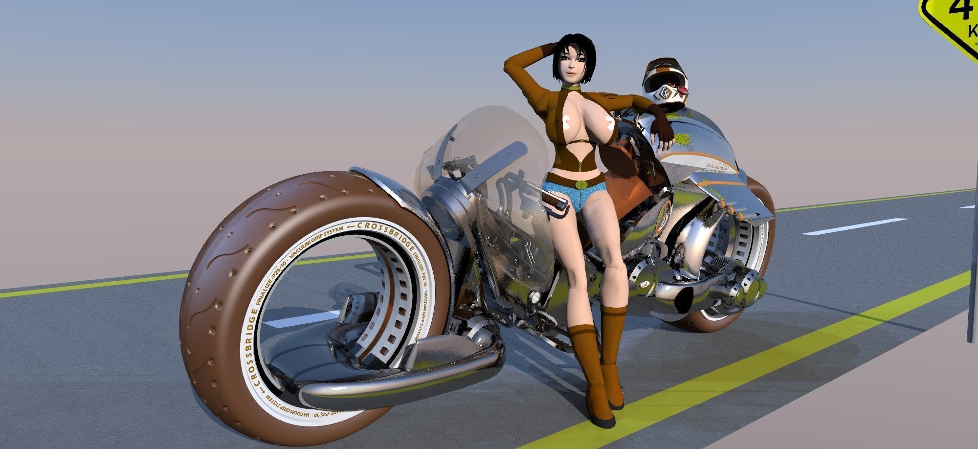 SCIFI SUPER BIKE Low-poly 3D model_6