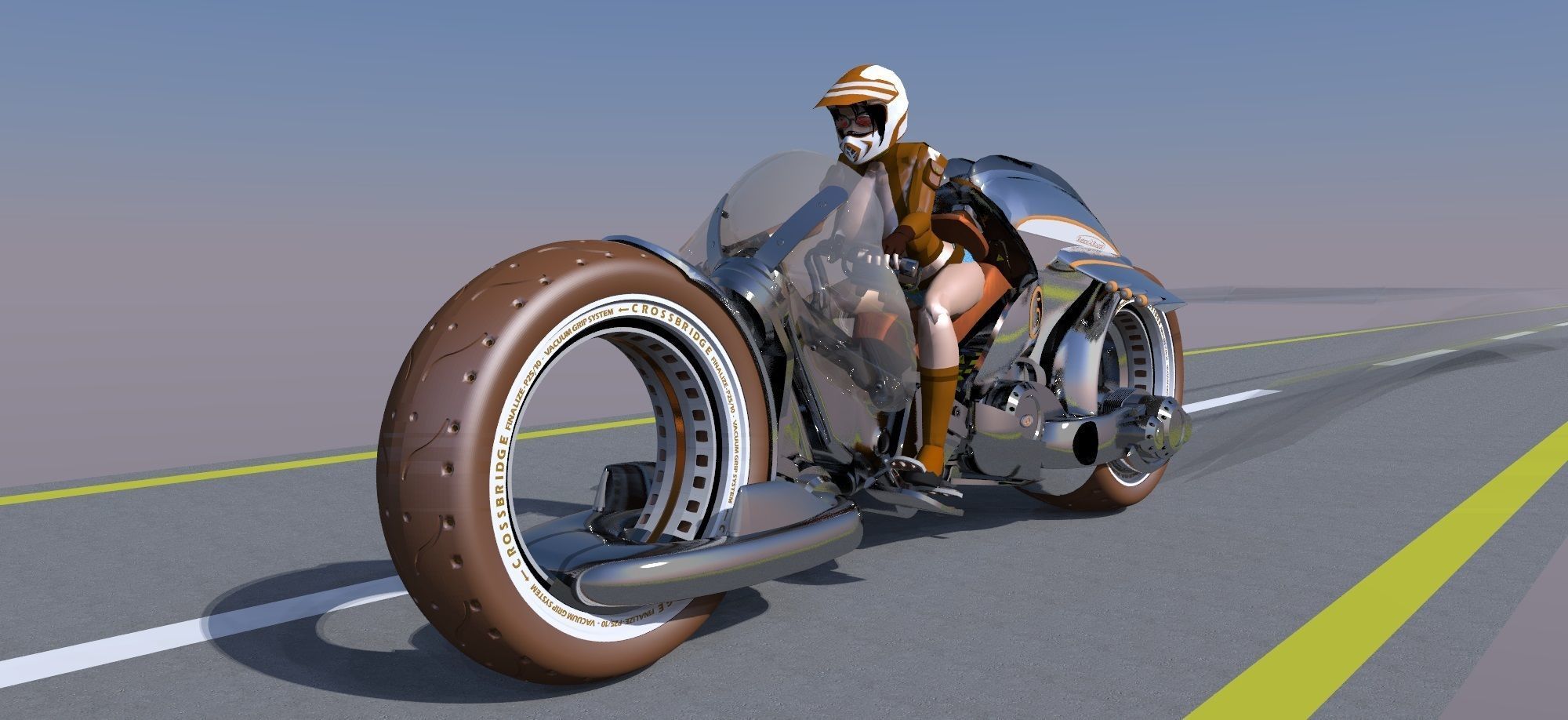 SCIFI SUPER BIKE Low-poly 3D model_7