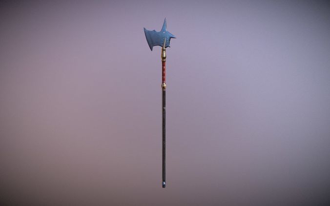 Medieval Halberd Low-poly 3D model