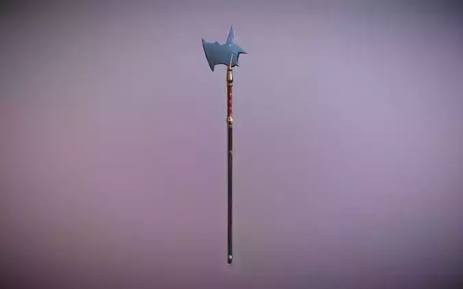 Medieval Halberd Low-poly 3D model
