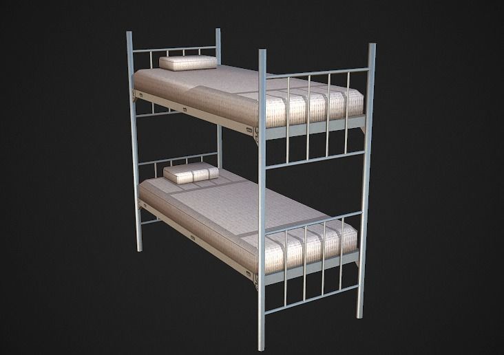 Bunk Bed Low Poly Low-poly 3D model_2