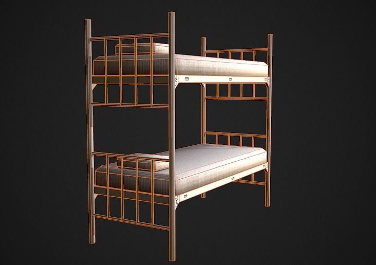 Bunk Bed Low Poly Low-poly 3D model_5