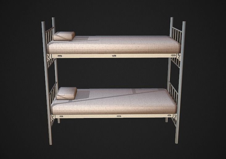 Bunk Bed Low Poly Low-poly 3D model_1