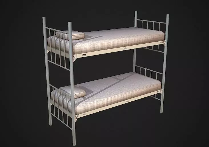 Bunk Bed Low Poly Low-poly 3D model_0
