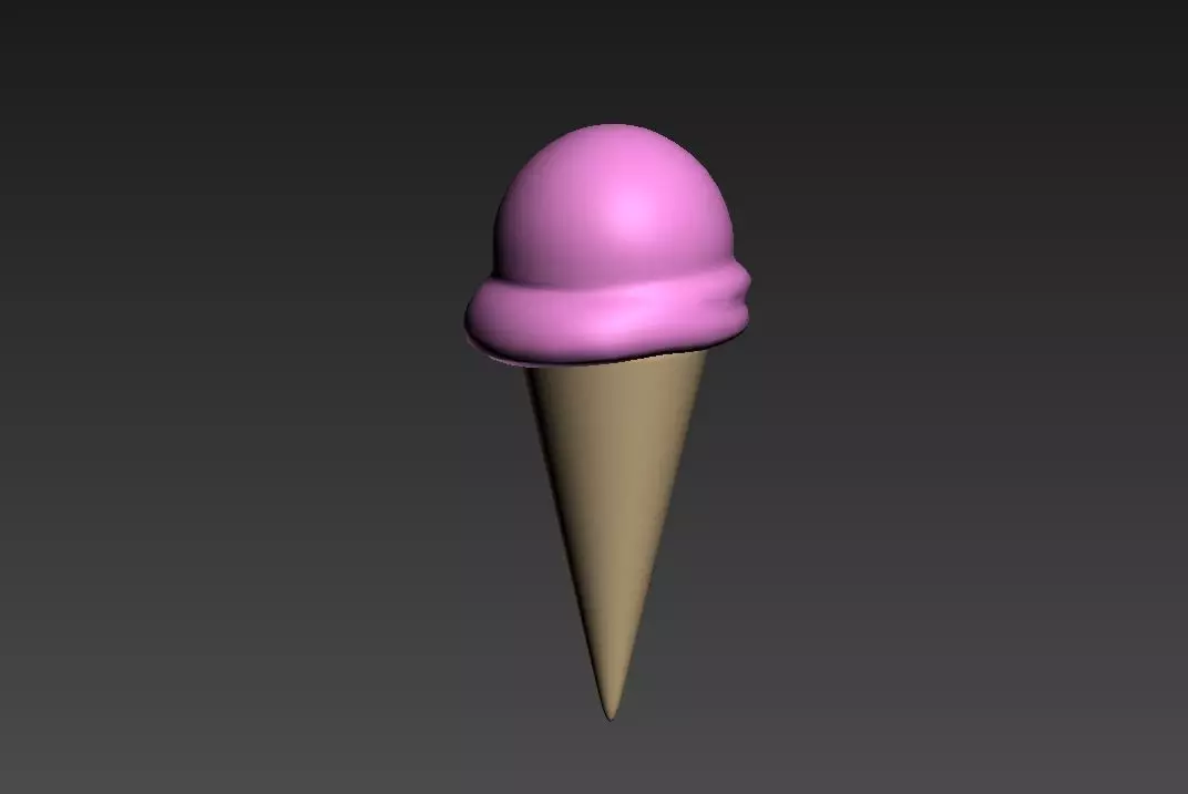 Ice Cream Cone 3D model_0