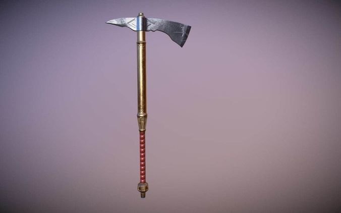 Medieval Hand Axe Low-poly 3D model
