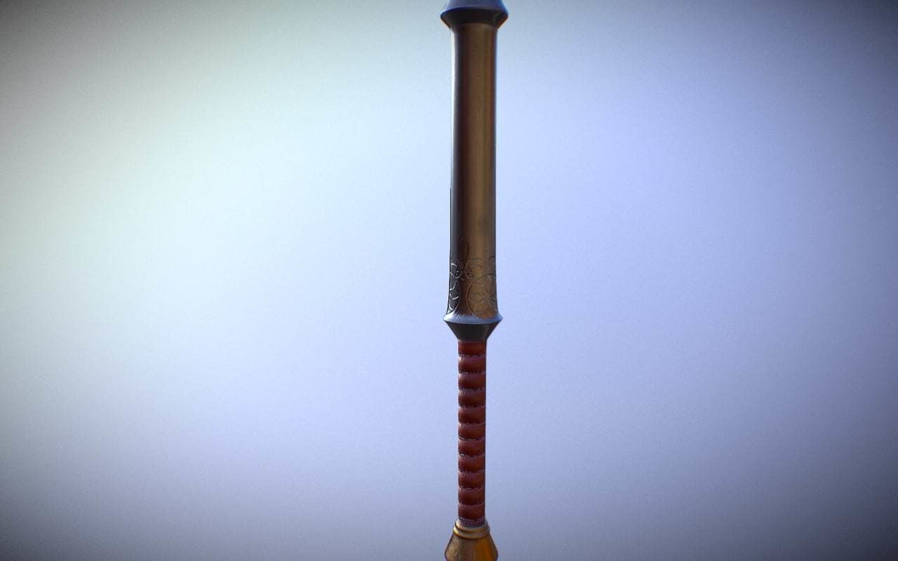 Medieval Mace Low-poly 3D model_4