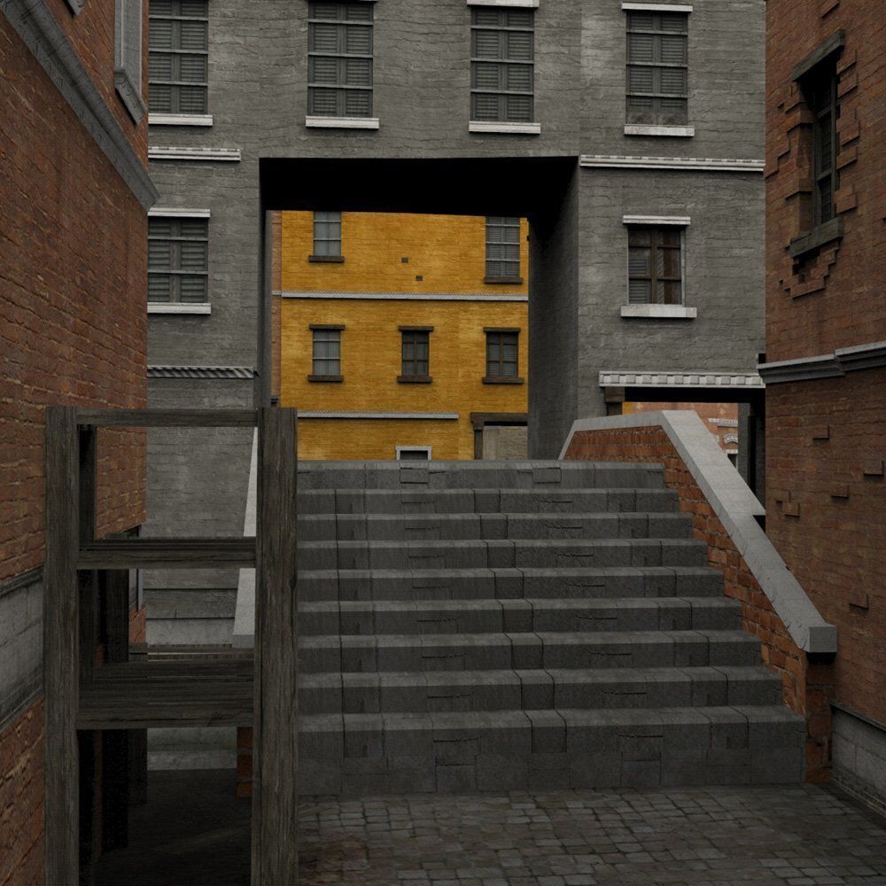 Canal Town for obj and fbx 3D model_3