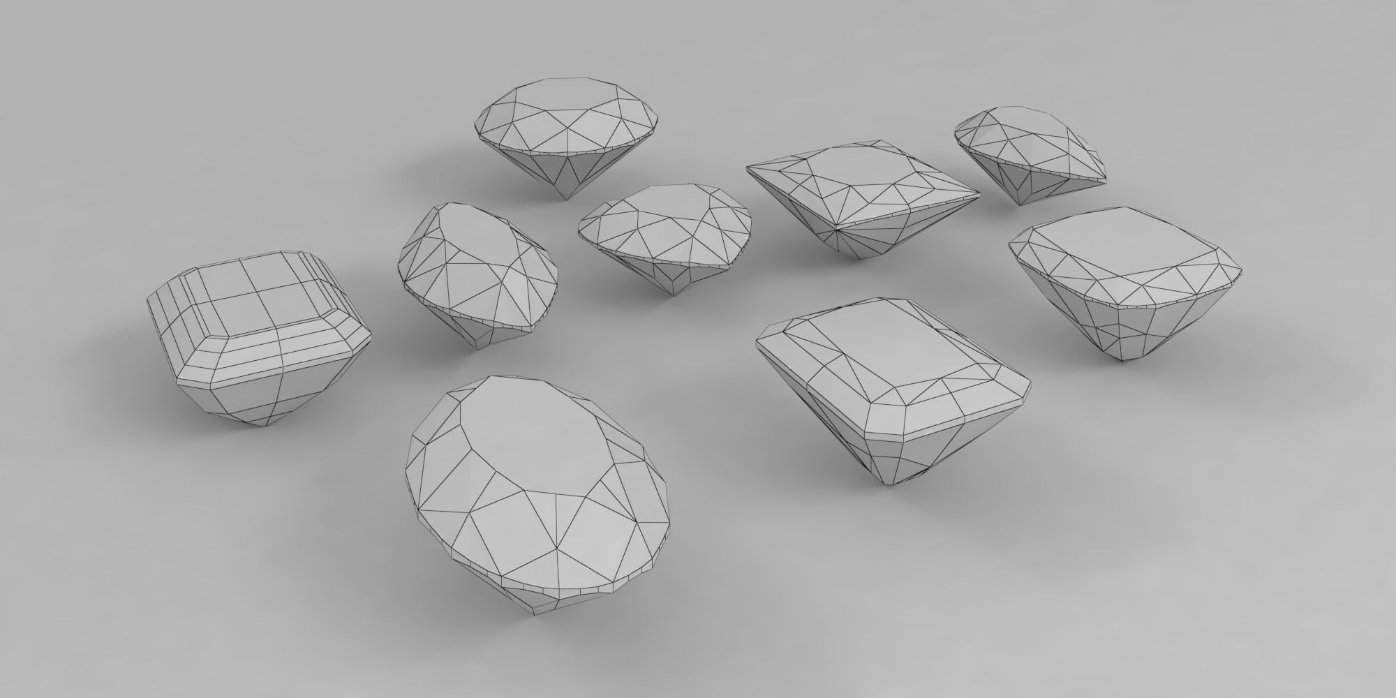 Diamond Cuts Low-poly 3D model_2
