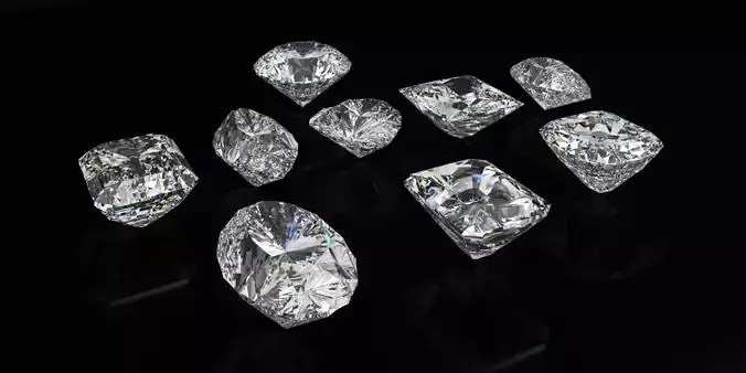 Diamond Cuts Low-poly 3D model Diamond Cuts Low-poly 3D model