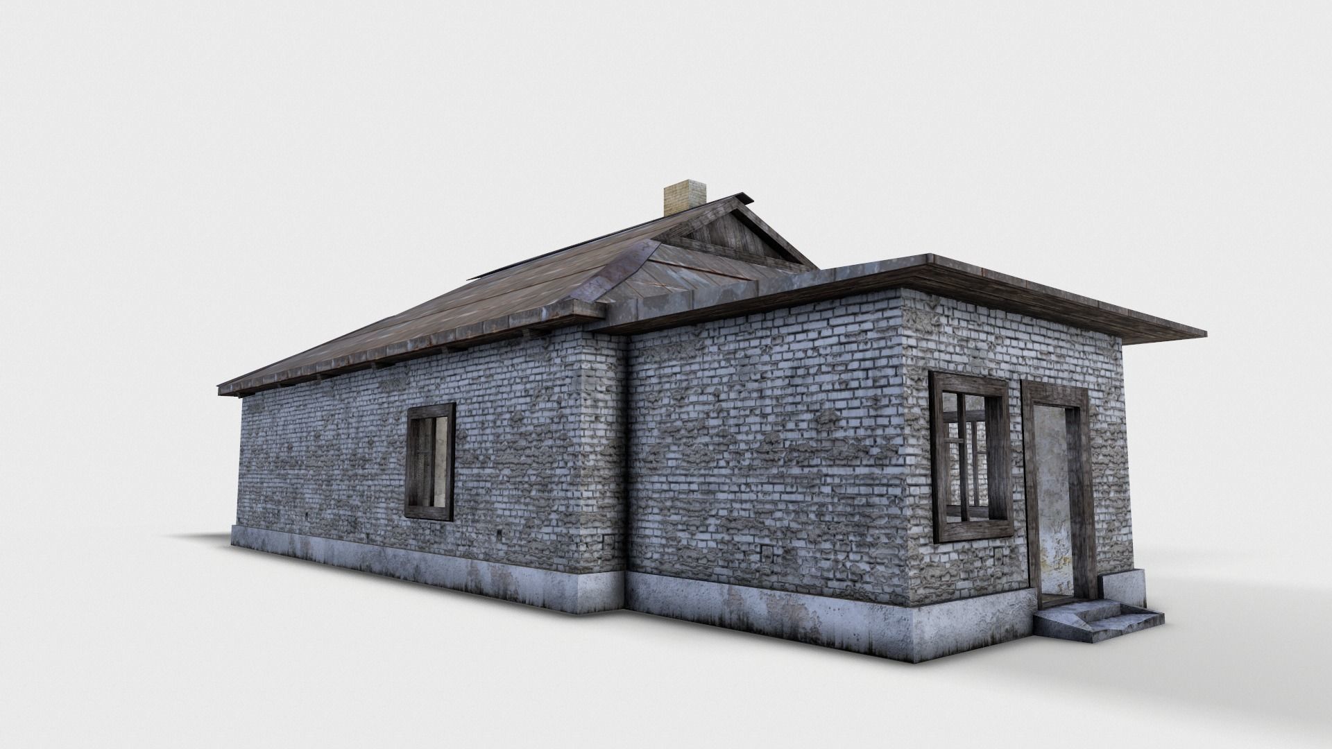 3D  Old House 07 Low-poly 3D model_9