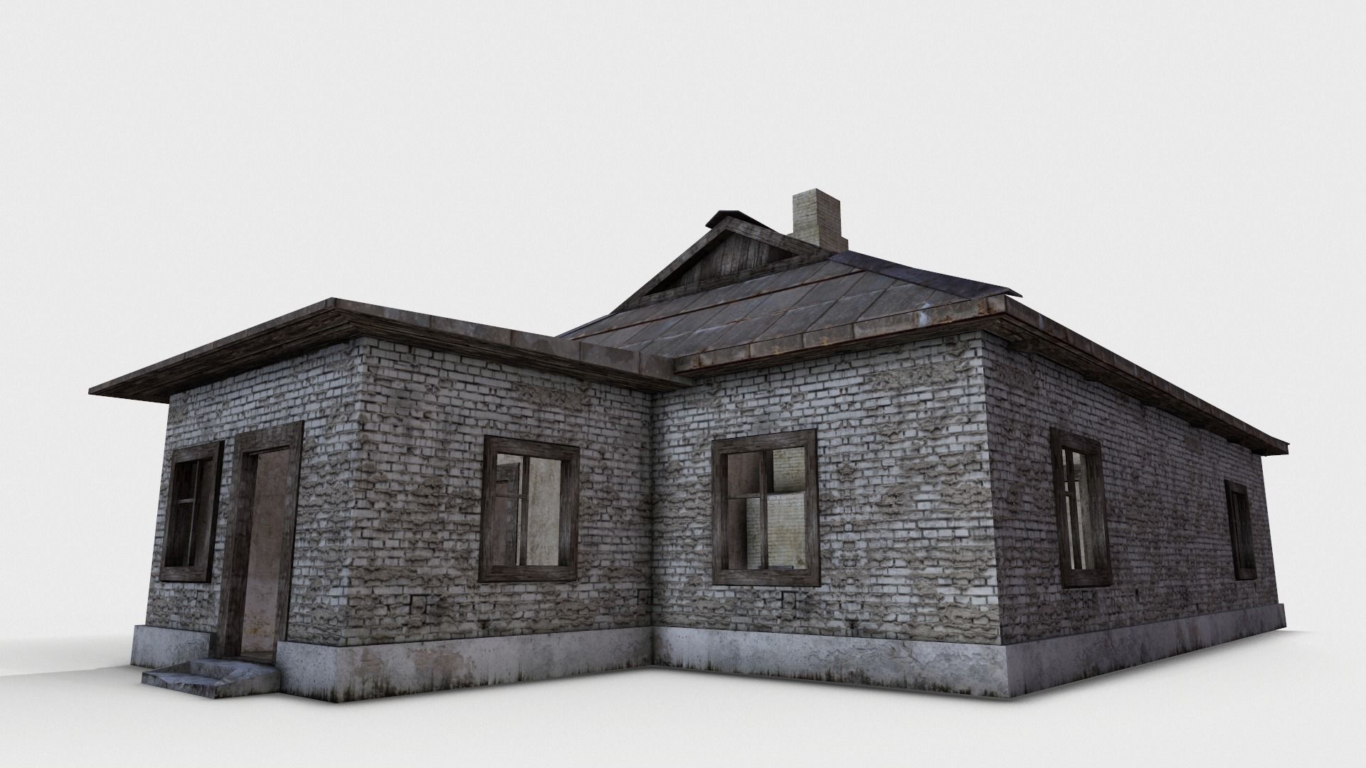 3D  Old House 07 Low-poly 3D model_3