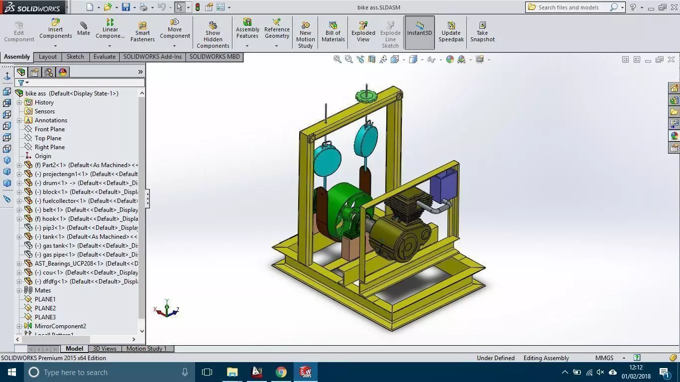Engine-Test-Rig-Dynamometer computer screen showing machine 3D model_0
