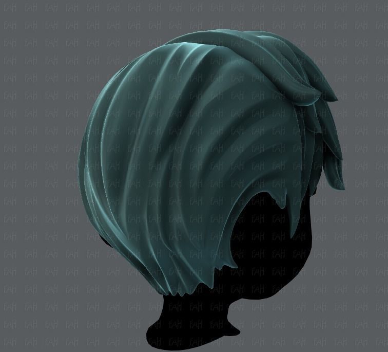 3D Hair style for boy V03 Low-poly 3D model_4