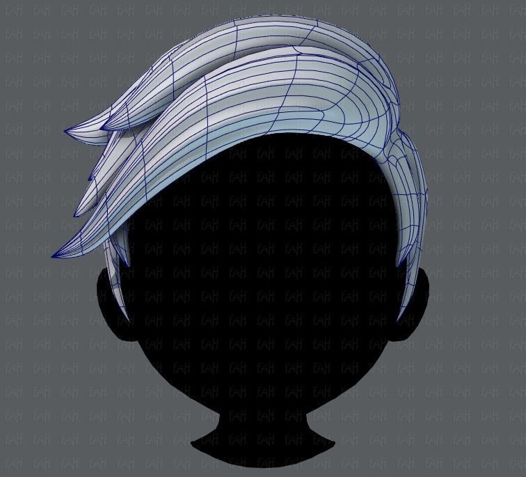 3D Hair style for boy V03 Low-poly 3D model_9