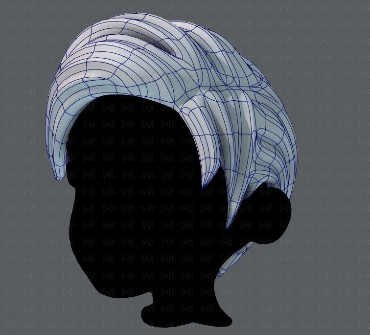 3D Hair style for boy V03 Low-poly 3D model_16