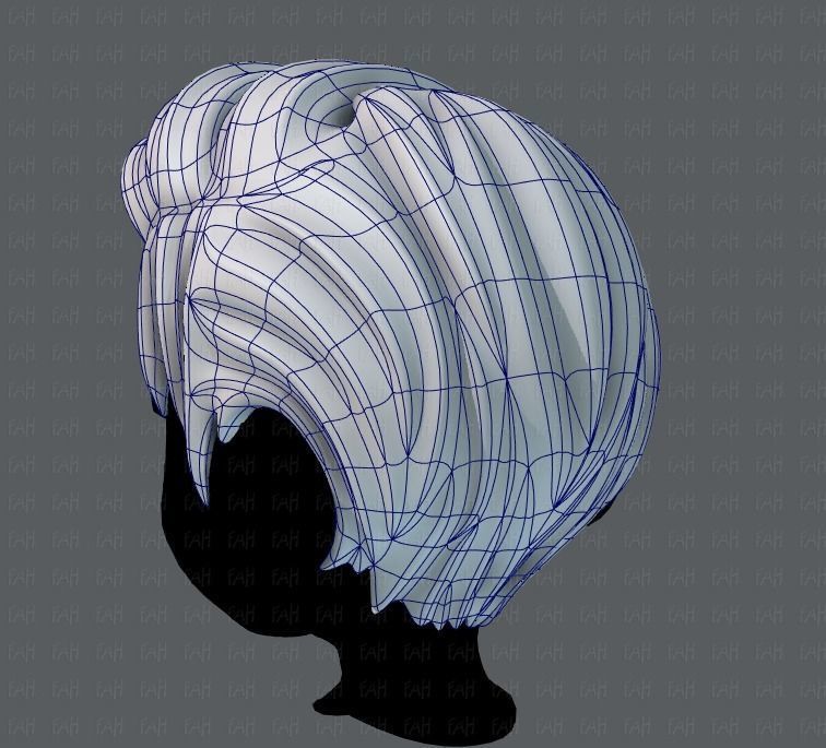 3D Hair style for boy V03 Low-poly 3D model_14