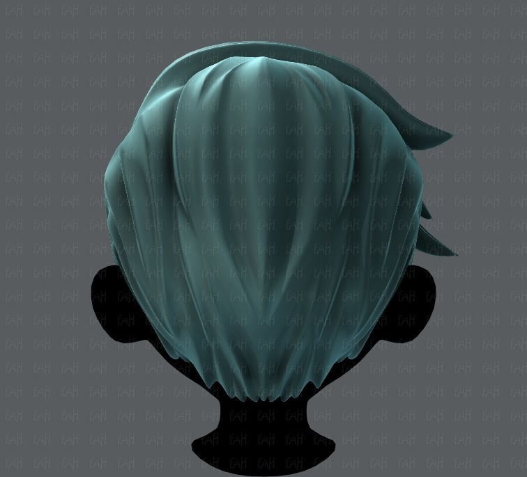 3D Hair style for boy V03 Low-poly 3D model_5