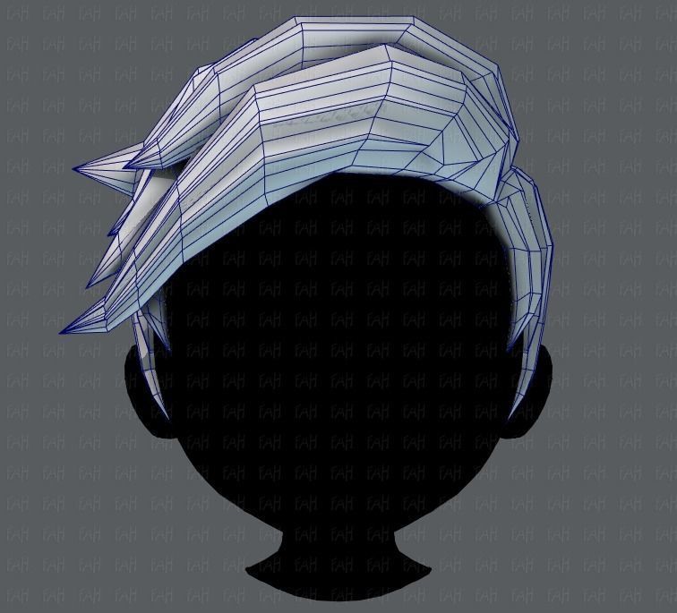 3D Hair style for boy V03 Low-poly 3D model_25
