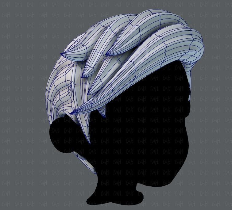 3D Hair style for boy V03 Low-poly 3D model_10