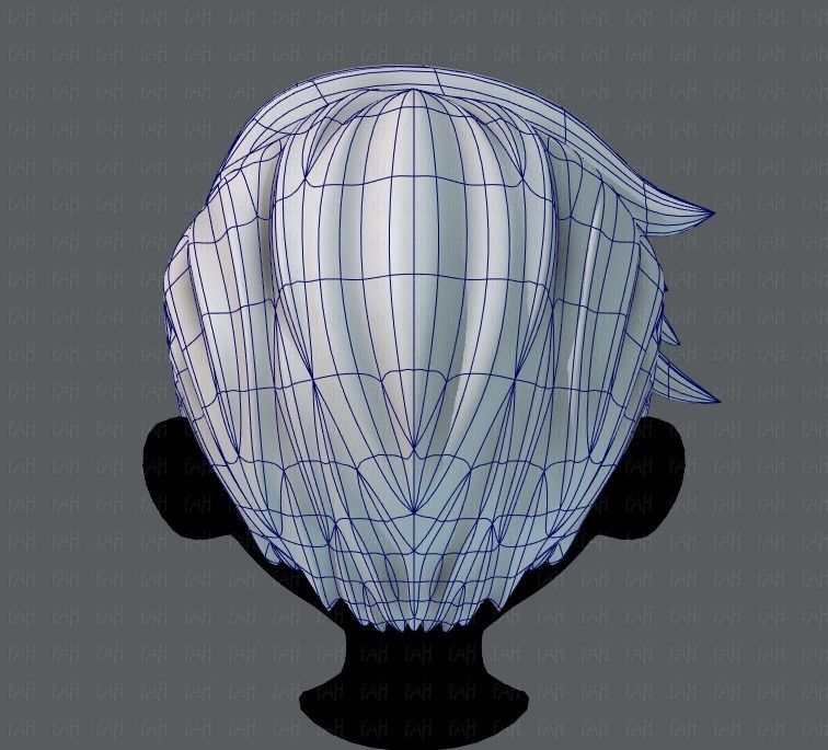 3D Hair style for boy V03 Low-poly 3D model_13