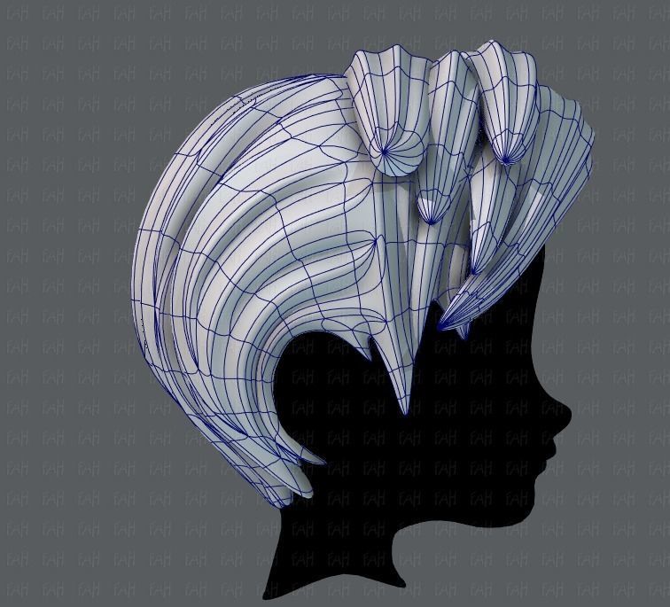 3D Hair style for boy V03 Low-poly 3D model_11