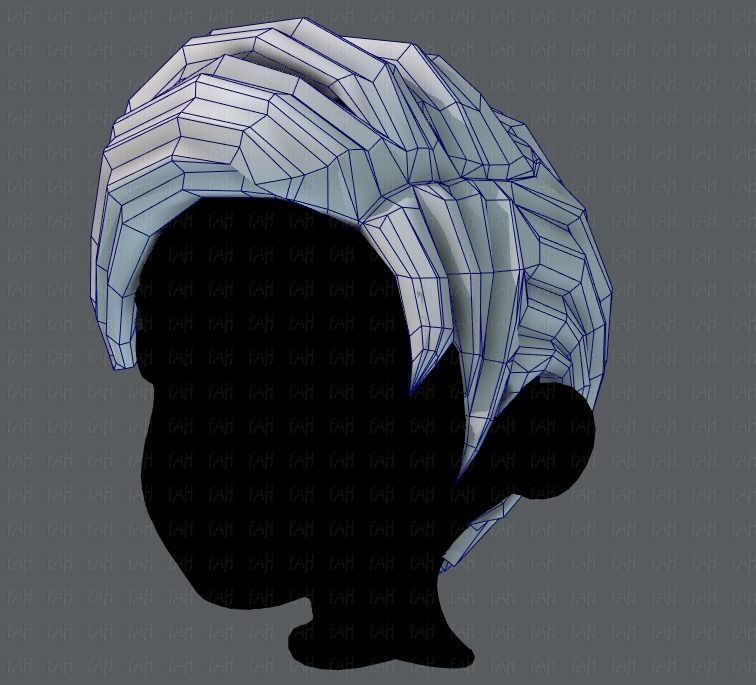 3D Hair style for boy V03 Low-poly 3D model_32