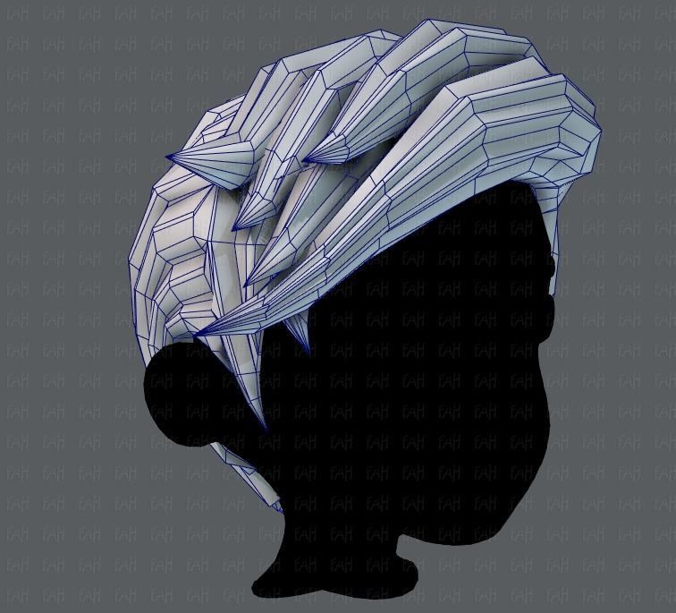 3D Hair style for boy V03 Low-poly 3D model_26